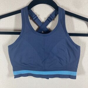 Zella Body Sports‎ Bra Size Medium Blue Padded Crisscross Back